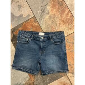 ASOS Mid Rise Denim Shorts Blue Jean Shorts Casual Y2K 34”